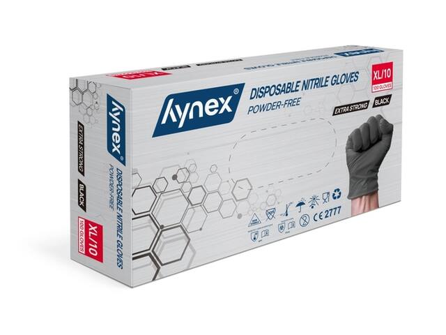Handschoen Hynex Nitril XL zwart 5gr 100 stuk