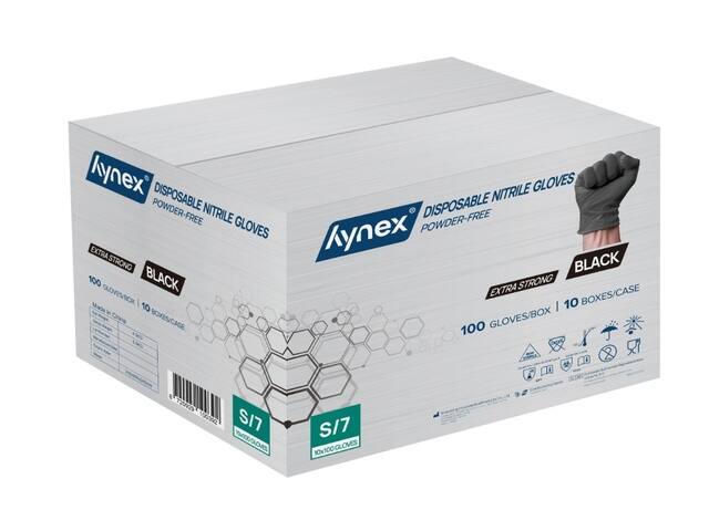 Handschoen Hynex Nitril S zwart 5gr 100 stuks
