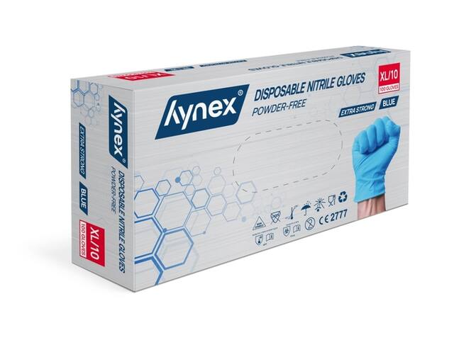 Handschoen Hynex nitril XL blauw 5gr 100 stuks