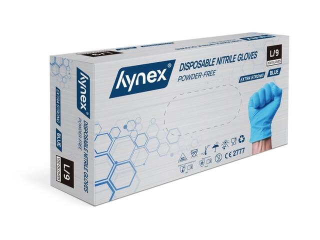 Handschoen Hynex nitril L blauw 5gr 100 stuks