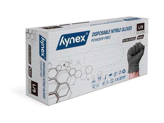 Handschoen Hynex nitril L zwart 5gr 100 stuks
