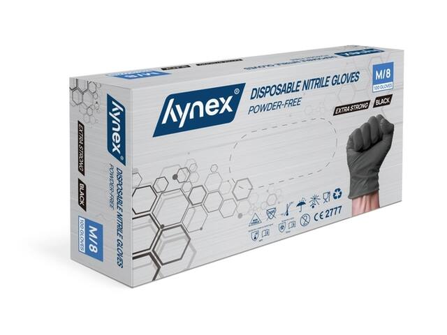 Handschoen Hynex nitril M zwart 5gr 100 stuks