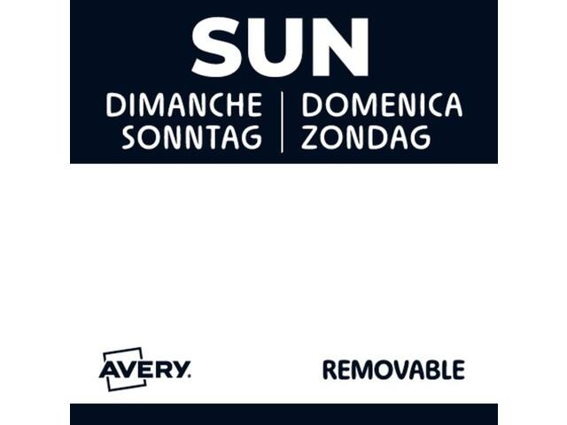 Etiket Avery HACCP zondag-zwart 25x25mm 1000st