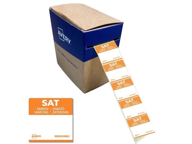 Etiket Avery HACCP zaterdag-oranje 25x25mm 1000st