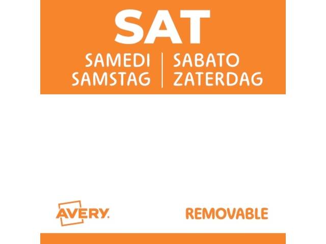 Etiket Avery HACCP zaterdag-oranje 25x25mm 1000st