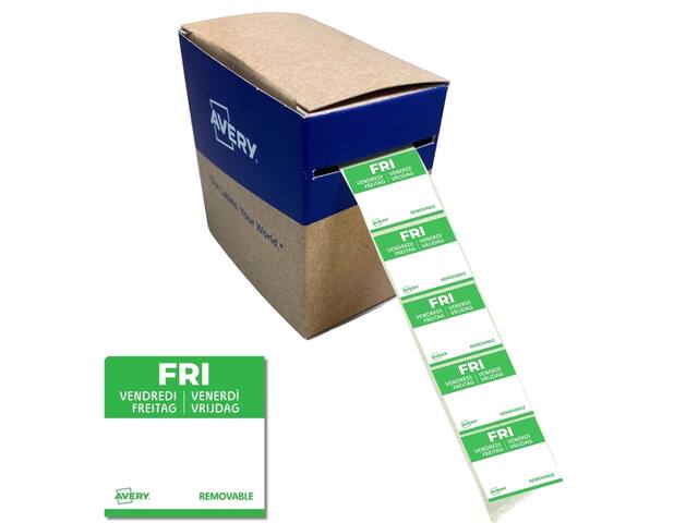 Etiket Avery HACCP vrijdag-groen 25x25mm 1000st