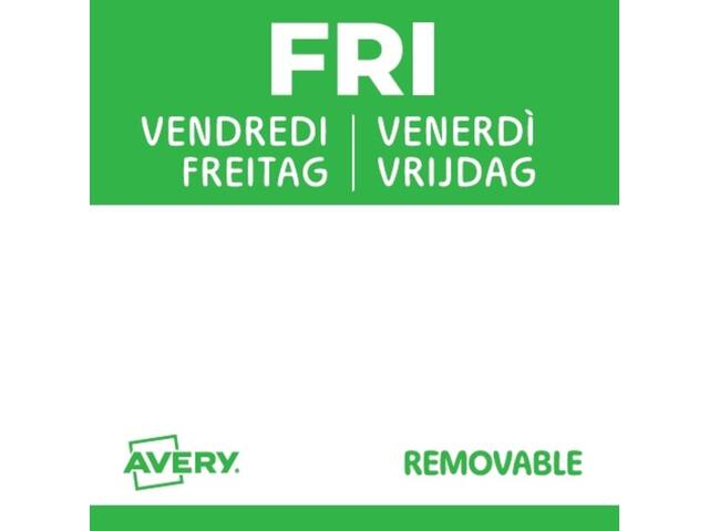 Etiket Avery HACCP vrijdag-groen 25x25mm 1000st