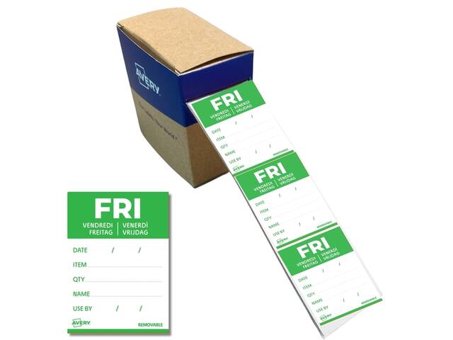 Etiket Avery HACCP vrijdag-groen 40x56mm 500st