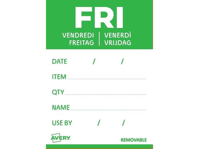Etiket Avery HACCP vrijdag-groen 40x56mm 500st