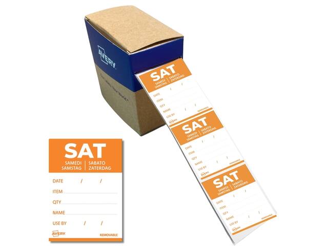Etiket Avery HACCP zaterdag-oranje 40x56mm 500st