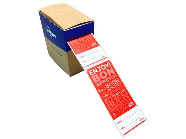 Etiket Avery sluitzegel rood 40x95mm 250st