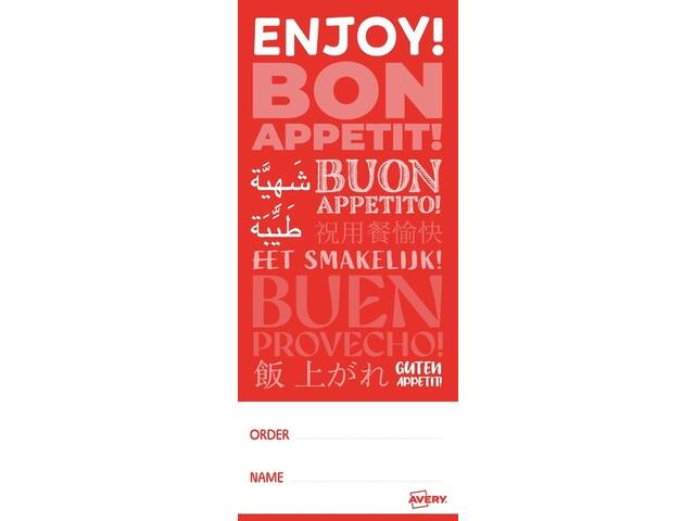 Etiket Avery sluitzegel rood 40x95mm 250st