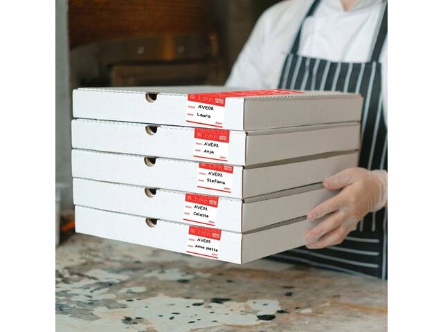 Etiket Avery sluitzegel rood 40x95mm 250st