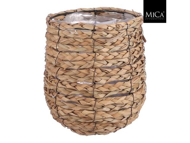 Plantenmand Mica Avalon zeegras 21x18cm lichtbruin