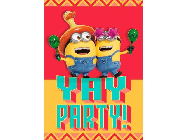 Wenskaart Hallmark uitnodiging Minions 6 stuks