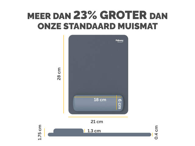 Muismat met polssteun Fellowes Breyta XL blauw