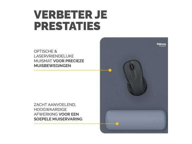 Muismat met polssteun Fellowes Breyta XL blauw