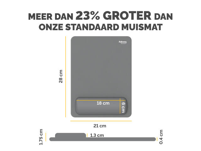 Muismat met polssteun Fellowes Breyta XL grijs
