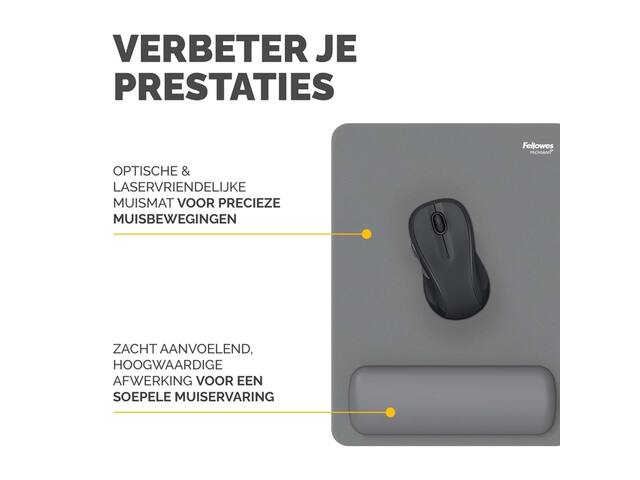 Muismat met polssteun Fellowes Breyta XL grijs