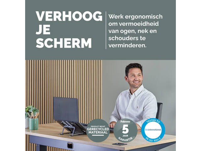 Laptopstandaard Fellowes Alumia zwart