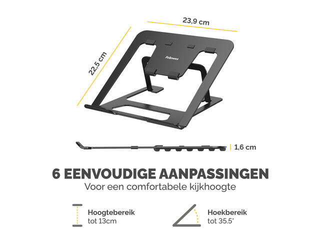 Laptopstandaard Fellowes Alumia zwart