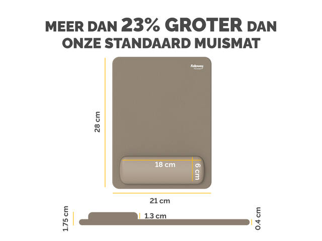 Muismat met polssteun Fellowes Breyta XL zand
