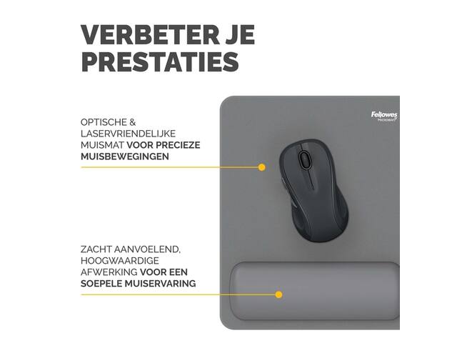 Muismat met polssteun Fellowes Breyta grijs