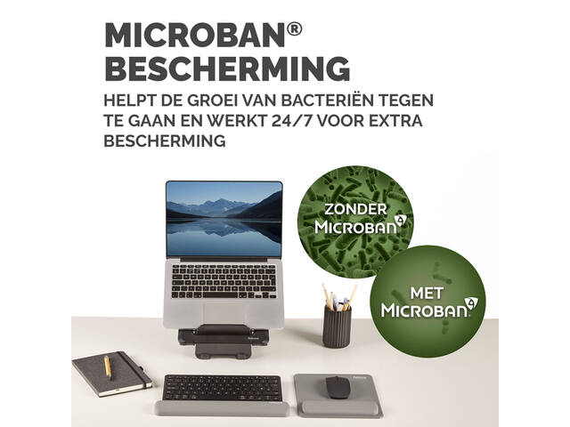 Muismat met polssteun Fellowes Breyta grijs