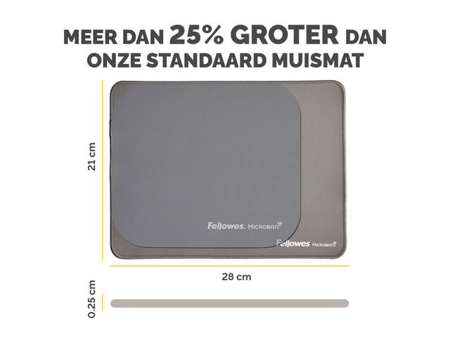 Muismat Fellowes Breyta XL grijs