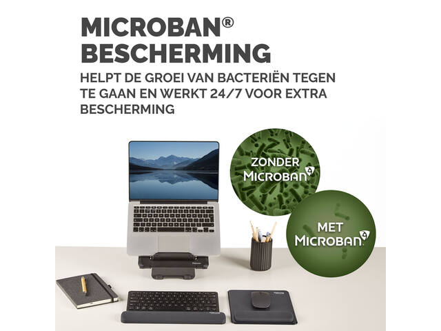Muismat met polssteun Fellowes Breyta zwart