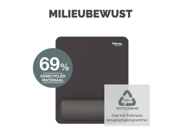 Muismat met polssteun Fellowes Breyta zwart