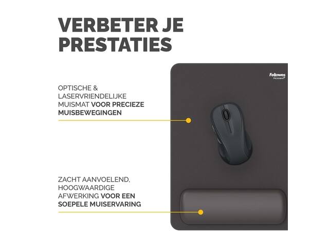 Muismat met polssteun Fellowes Breyta XL zwart