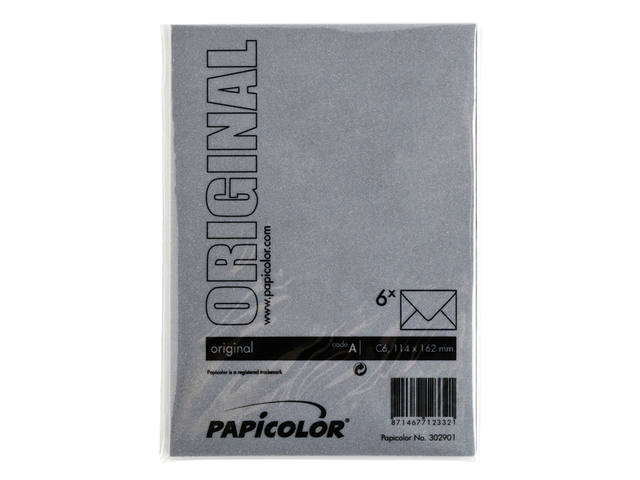 Envelop Papicolor C6 114x162mm ravenzwart
