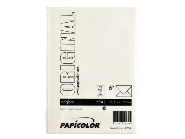 Envelop Papicolor C6 114x162mm anjerwit