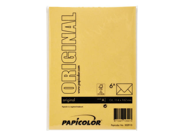 Envelop Papicolor C6 114x162mm dottergeel