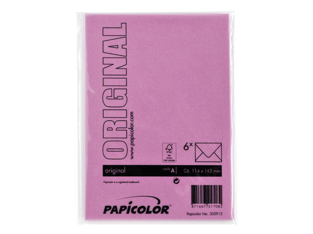 Envelop Papicolor C6 114x162mm felroze
