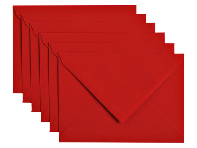 Envelop Papicolor C6 114x162mm rood