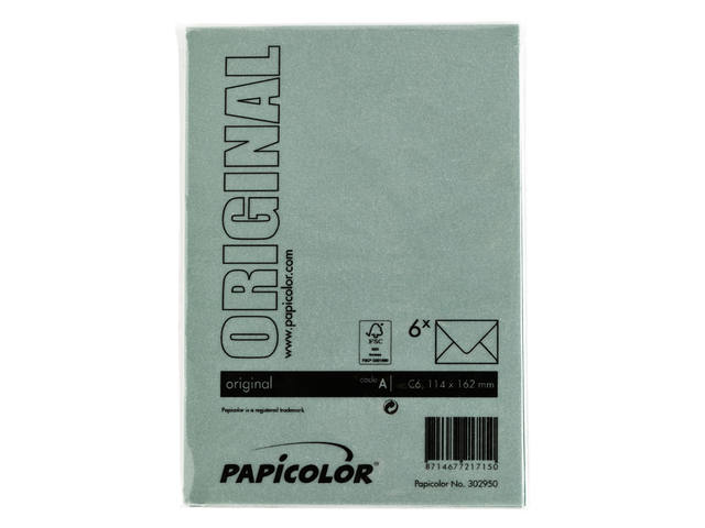 Envelop Papicolor C6 114x162mm dennengroen