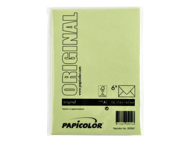 Envelop Papicolor C6 114x162mm appelgroen