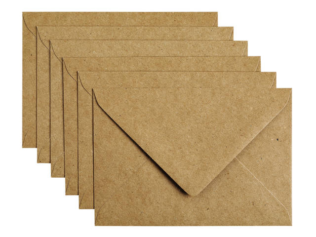 Envelop Papicolor C6 114x162mm kraft bruin