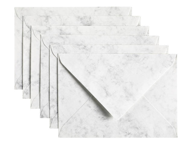 Envelop Papicolor C6 114x162mm marble grijs
