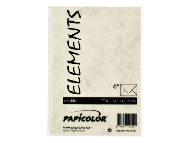 Envelop Papicolor C6 114x162mm marble ivoor