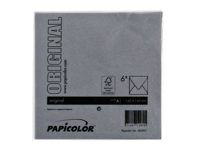 Envelop Papicolor 140x140mm ravenzwart