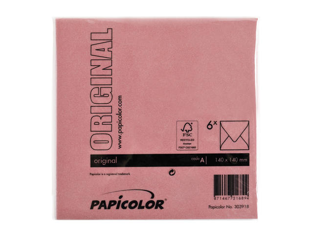 Envelop Papicolor 140x140mm rood