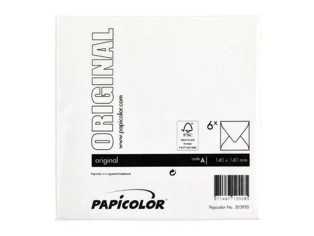Envelop Papicolor 140x140mm hagelwit