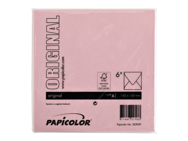 Envelop Papicolor 140x140mm babyroze