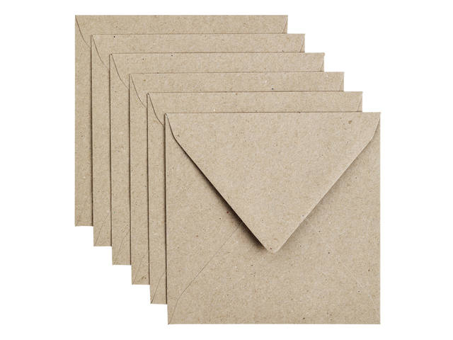 Envelop Papicolor 140x140mm kraft grijs