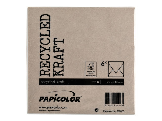 Envelop Papicolor 140x140mm kraft bruin
