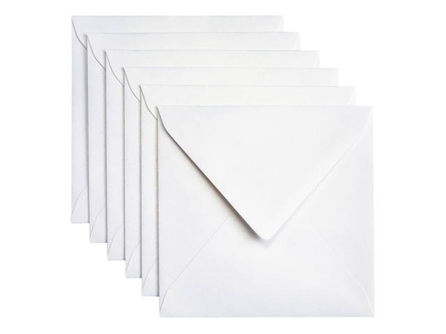 Envelop Papicolor 140x140mm metallic parelwit