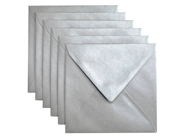 Envelop Papicolor 140x140mm metallic zilver